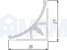Аксессуары для треугольного вогнутого плинтуса 50.300R.MR, серый