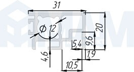 PS19 Компл. креп. элем. для горизонт. профилей (4 шт.), на 1 дверь