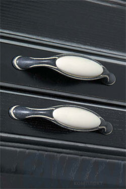 Ручка-кнопка D30мм серебро черненое/слоновая кость керамика