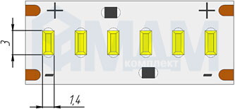 Диммируемый выключатель для установки в профиль, 3A, 12/24V, 36/72W